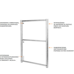 Top end frame 1.00x0.70m P70 plettac type