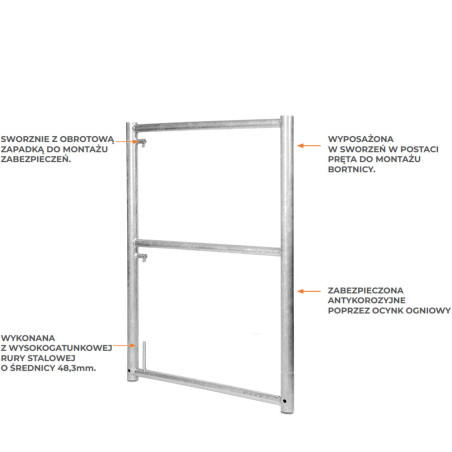 Top end frame 1.00x0.70m P70 plettac type