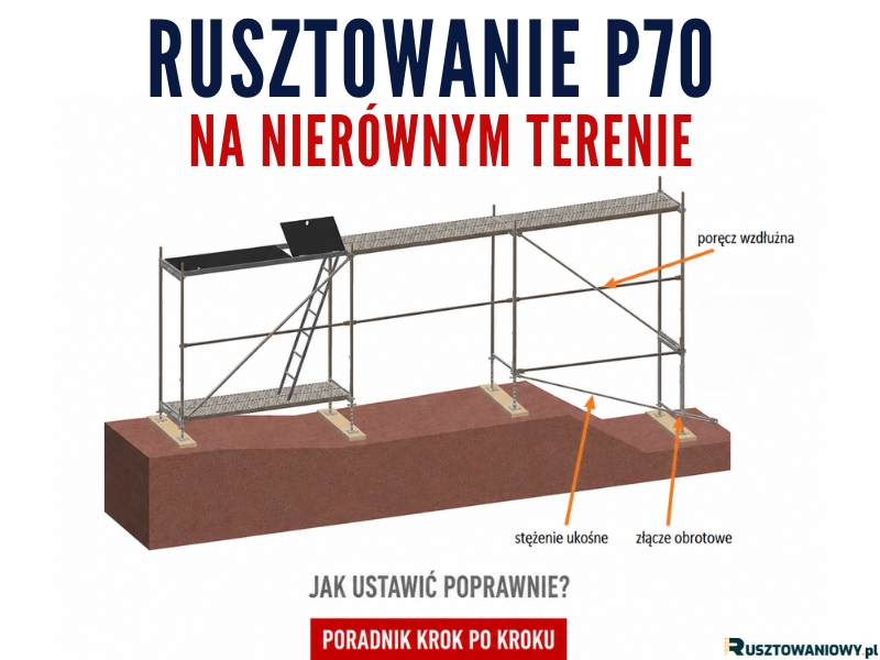 Rusztowanie P70 na nierównym terenie – ustawienie krok po kroku